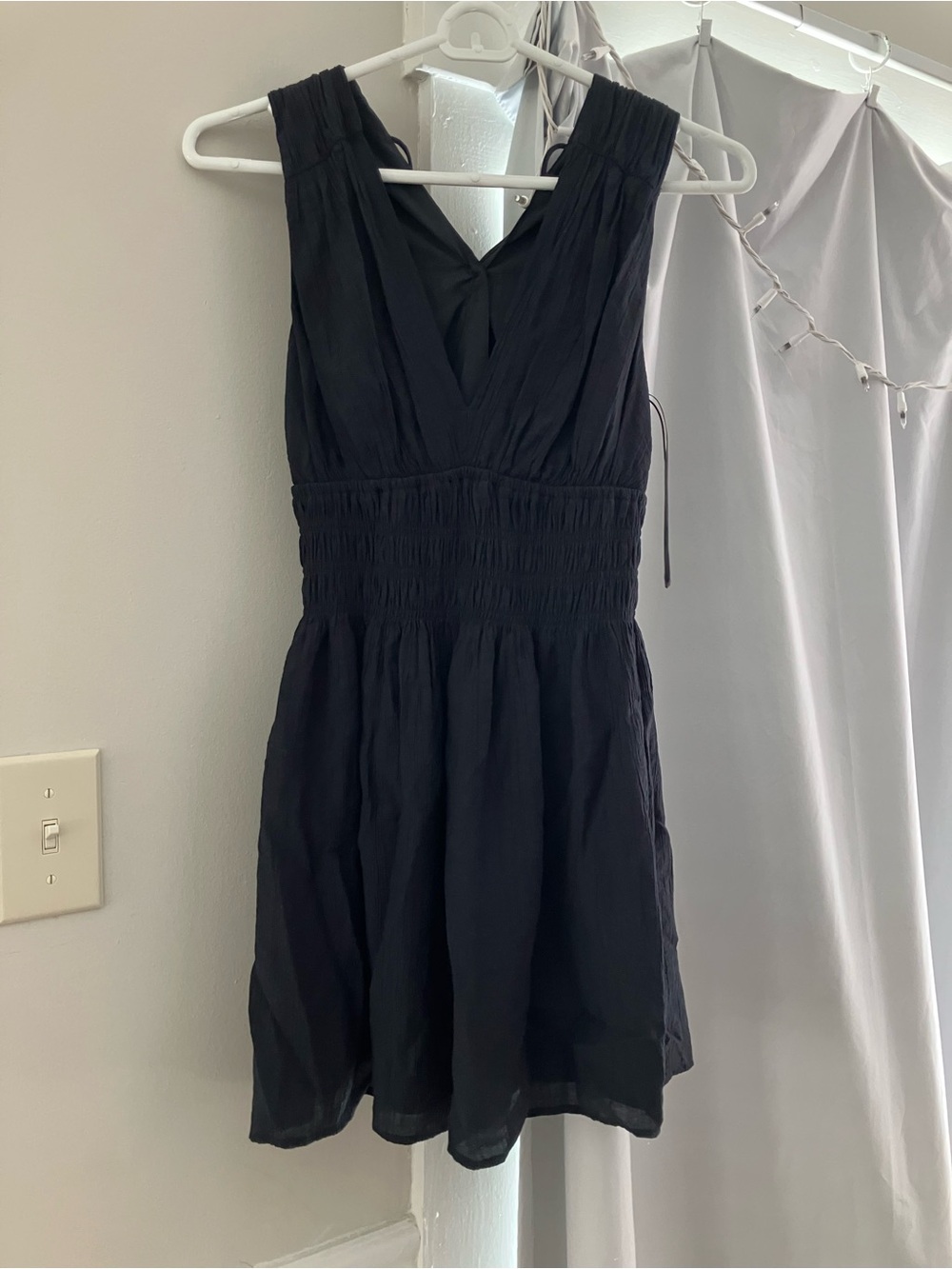Abercrombie & Fitch Black Sleeveless V-Neck Mini Dress XS